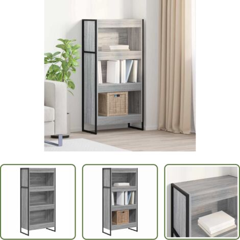 vidaXL Armadio moderno -  Armadio per Libri Grigio Sonoma 80 x 30 x 155 cm