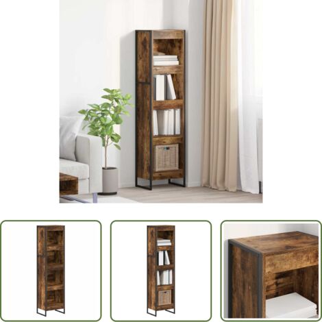 vidaXL Armadio moderno -  Armadio per Libri Quercia Fumosa 80 x 30 x 155 cm