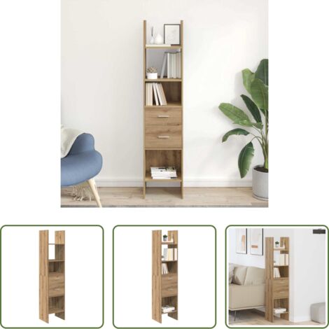 vidaXL Armadio moderno -  Armadio per Libri rovere artigianale 40 x 35 x 180 cm