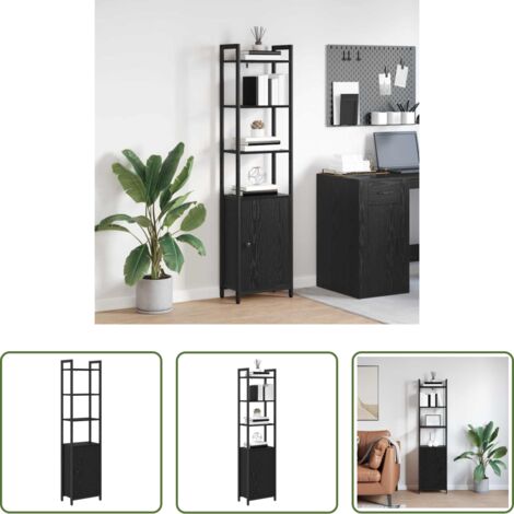 vidaXL Armadio moderno -  Armadio per Libri Rovere Nero 40 x 24 x 161 cm