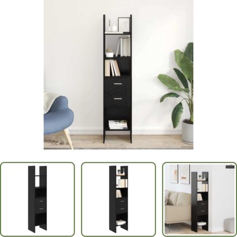 vidaXL Armadio moderno -  Armadio per Libri Rovere nero 40 x 35 x 180 cm