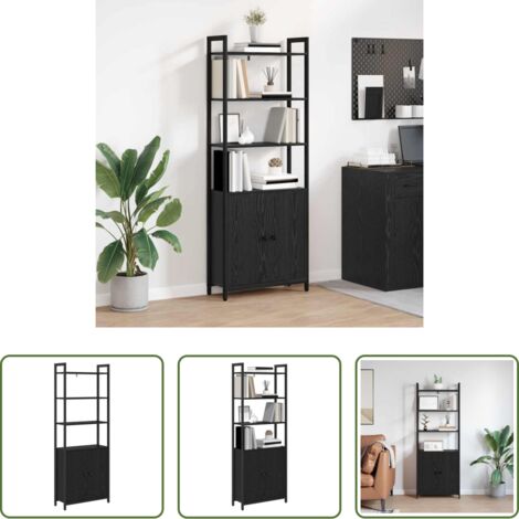 vidaXL Armadio moderno -  Armadio per Libri Rovere Nero 60 x 24 x 161 cm