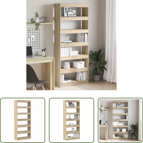 vidaXL Armadio moderno -  Armadio per Libri Rovere Sonoma 80 x 30 x 198 cm