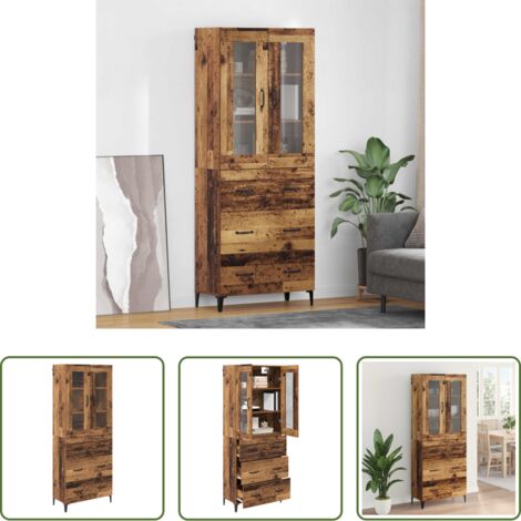 vidaXL Armadio moderno -  Credenza Legno vecchio 69,5 x 34 x 180 cm Legno multistrato