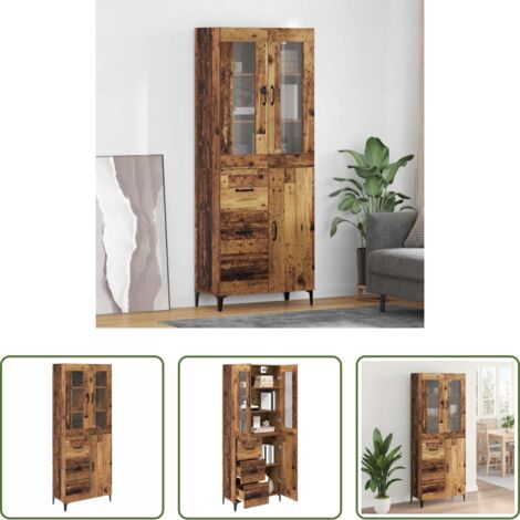 vidaXL Armadio moderno -  Credenza Legno vecchio 69,5 x 34 x 180 cm Legno multistrato