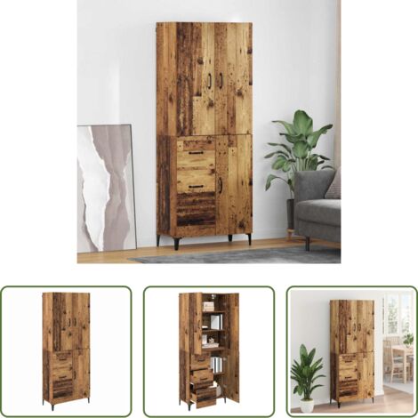 vidaXL Armadio moderno -  Credenza Legno vecchio 69,5 x 34 x 180 cm Legno multistrato