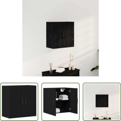 vidaXL Armadio moderno -  Mobile a muro Rovere Nero 60 x 31 x 60 cm Legno multistrato