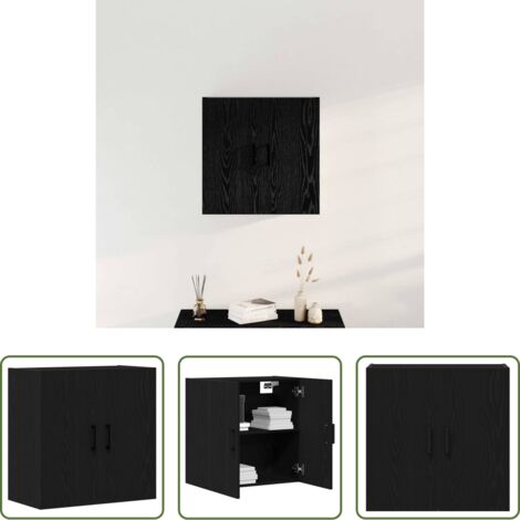 vidaXL Armadio moderno -  Mobile a muro Rovere Nero 60 x 31 x 60 cm Legno multistrato