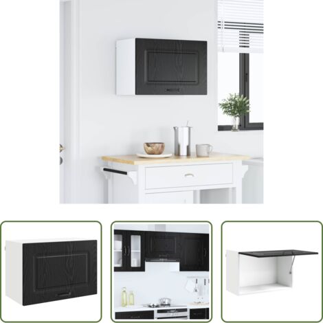 vidaXL Armadio moderno -  Mobile da cucina con porta Kalmar Rovere Nero 60 x 31 x 40 cm