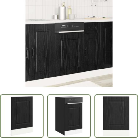 vidaXL Armadio moderno -  Mobile da cucina Kalmar Rovere Nero 45 x 1,5 x 67 cm