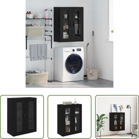 vidaXL Armadio moderno -  Pensile Rovere Nero 69,5 x 34 x 90 cm