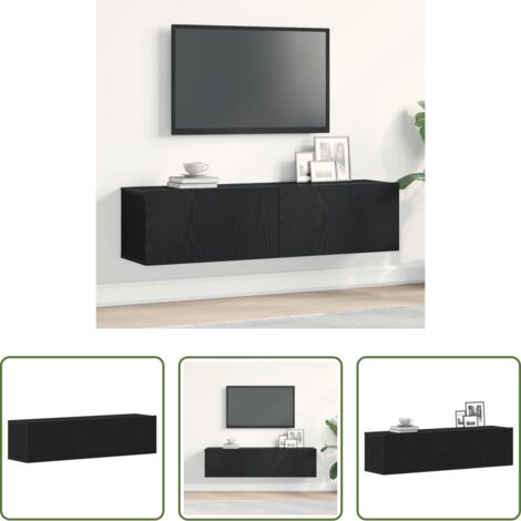 vidaXL Armadio multimediale -  Mobile TV Rovere Nero 120x30x30,5 cm in Legno Multistrato