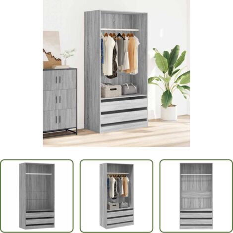 vidaXL Armadio multistrato -  Armadio Grigio Sonoma 100x50x200 cm in Legno Multistrato