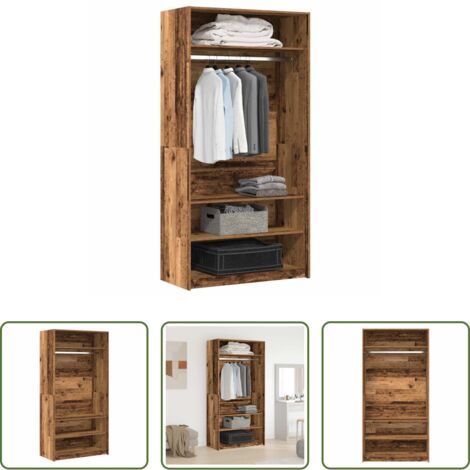 vidaXL Armadio multistrato -  Armadio Legno Antico 100x50x200 cm in Legno Multistrato
