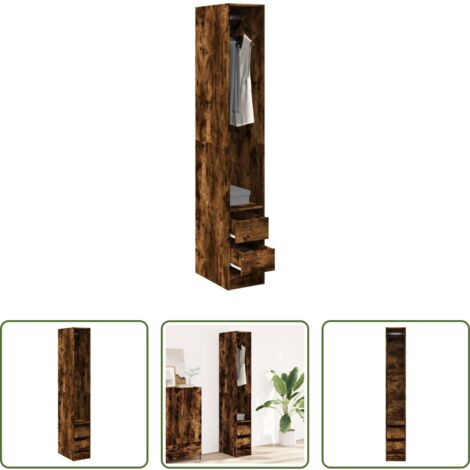 vidaXL Armadio multistrato -  Armadio Rovere Fumo 30x50x200 cm in Legno Multistrato