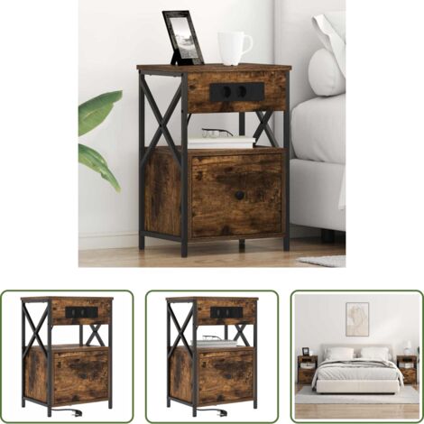vidaXL Armadio notte -  Armadio da Notte Rovere fumé 40 x 31 x 60 cm Legno multistrato