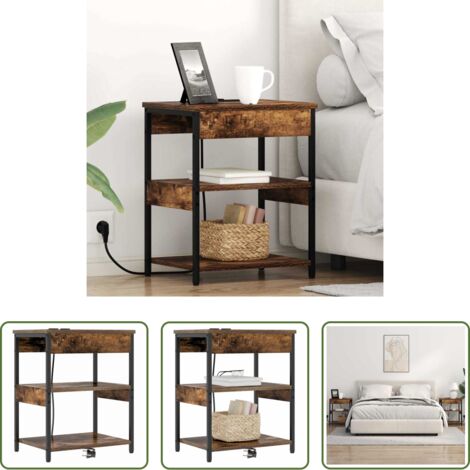 vidaXL Armadio notte -  Armadio da Notte Rovere fumé 41 x 31 x 51 cm Legno multistrato
