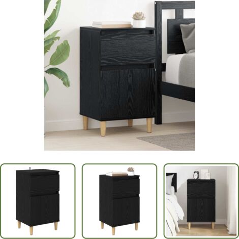 vidaXL Armadio notte -  Armadio da Notte Rovere Nero 40 x 35 x 70 cm Legno multistrato