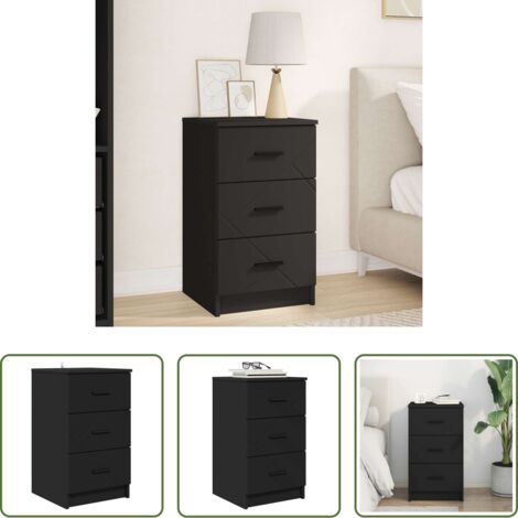 vidaXL Armadio notte in legno -  Armadio da Notte Nero 38 x 38 x 66 cm Legno multistrato