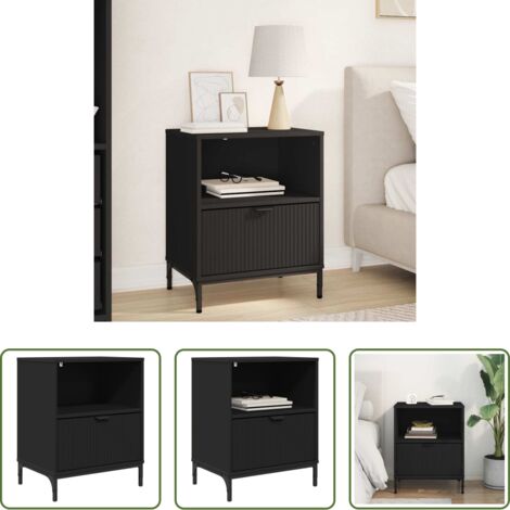 vidaXL Armadio notte in legno -  Armadio da Notte Nero 49 x 36 x 61 cm Legno multistrato