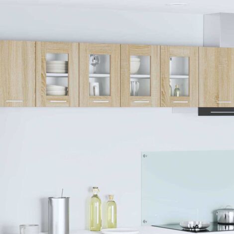 vidaXL Armadio pensile con porta 2 pcs Rovere Sonoma 60 x 31 x 40