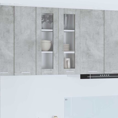 vidaXL Armadio pensile con porta Grigio cemento 60 x 31 x 80 cm