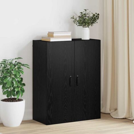 vidaXL Armadio pensile Rovere nero 69.5 x 34 x 90 cm Legno multistrato