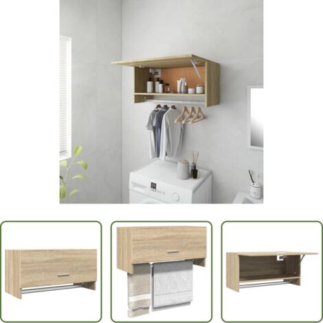 vidaXL Armadio per bagno - Armadio Rovere Sonoma 70x32,5x35 cm in Legno Multistrato