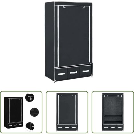 vidaXL Armadio per bambini -  Armadio Nero 87x49x159 cm in Tessuto