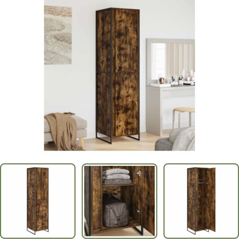vidaXL Armadio per camera da letto -  Armadio 2 pcs Quercia Fumosa 50 x 50 x 200 cm Legno multistrato