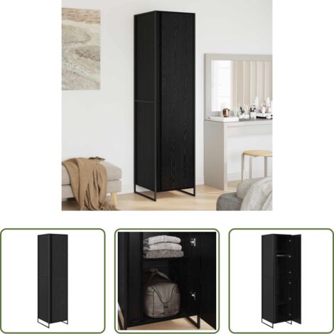 vidaXL Armadio per camera da letto -  Armadio 2 pcs Rovere Nero 50 x 50 x 200 cm Legno multistrato