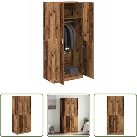 vidaXL Armadio per camera da letto -  Armadio Legno Antico 80x52x180 cm in Truciolato