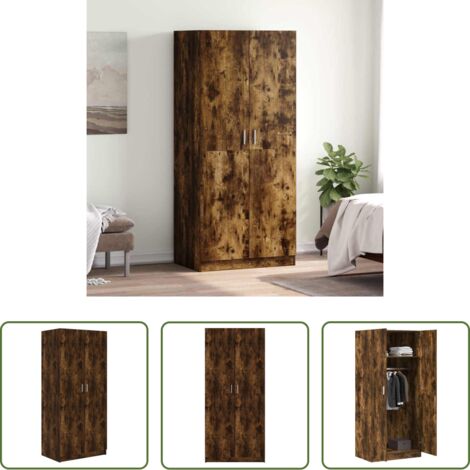 vidaXL Armadio per casa -  Armadio Rovere Fumo 80x52x180 cm in Legno Multistrato