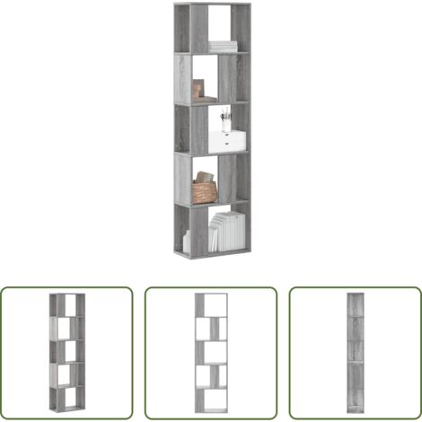 vidaXL Armadio per collezioni -  Libreria 5Ripiani Grigio Sonoma 45x23,5x162,5 Legno Multistrato