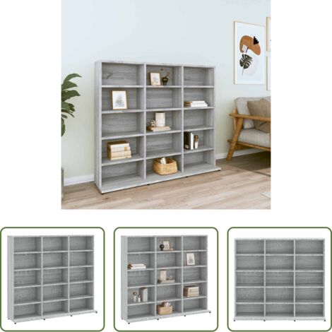 vidaXL Armadio per DVD -  Mobile Porta CD Grigio Sonoma 100x23x89,5 cm Legno Multistrato