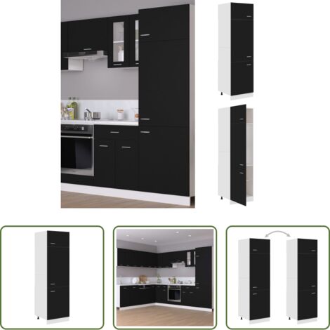 vidaXL Armadio per frigo - Armadio per Frigo “Lyon” Nero 60x57x207 cm