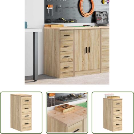 vidaXL Armadio per garage -  Armadietto da Garage Rovere Sonoma 30x51x85 cm