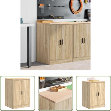vidaXL Armadio per garage -  Armadietto da Garage Rovere Sonoma 60x51x85 cm