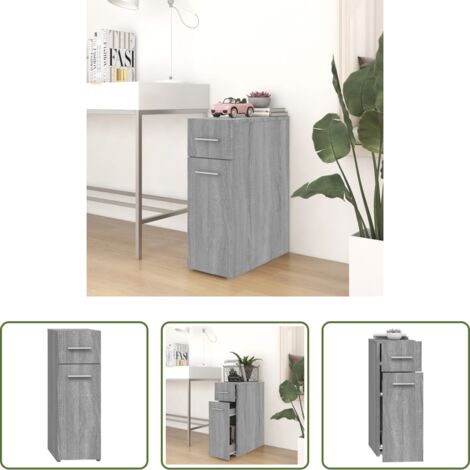 vidaXL Armadio per generi alimentari -  Mobile Farmacia Grigio Sonoma 20x45,5x60 cm Legno Multistrato