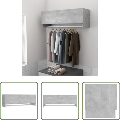 vidaXL Armadio per indumenti -  Armadio Grigio Cemento 100x32,5x35 cm in Legno Multistrato