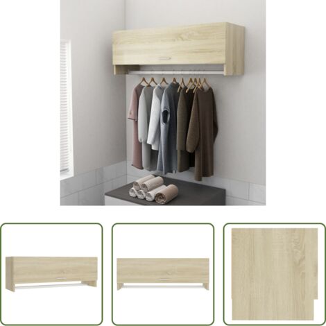 vidaXL Armadio per indumenti - Armadio Rovere Sonoma 100x32,5x35 cm in Legno Multistrato