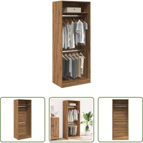 vidaXL Armadio per ingresso -  Armadio Rovere Artigianale 80x50x200 cm in Legno Multistrato