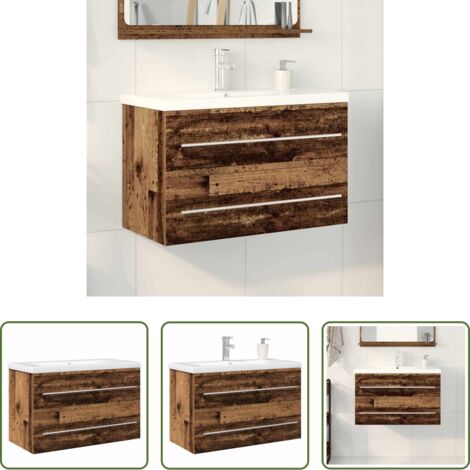 vidaXL Armadio per lavabo -  Armadio per Lavabo da Bagno 2 pcs 80 x 38,5 x 48 cm