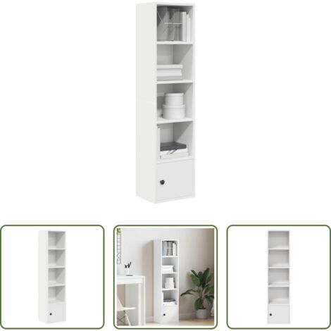 vidaXL Armadio per libri -  Libreria Bianca 31x24x127 cm in Legno Multistrato