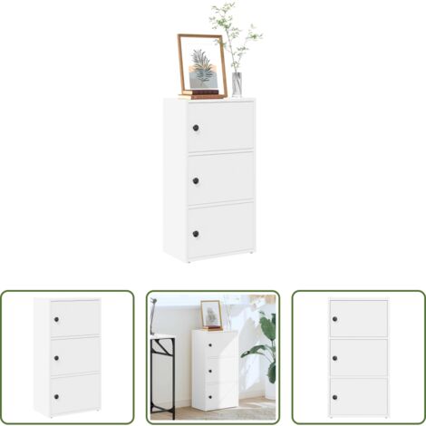 vidaXL Armadio per libri -  Libreria Bianca 40x24x77 cm in Legno Multistrato