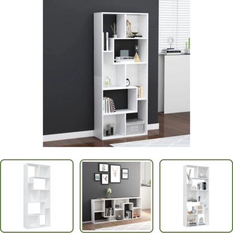 vidaXL Armadio per libri -  Libreria Bianca 67x24x161 cm in Legno Multistrato