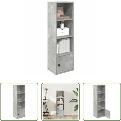 vidaXL Armadio per libri -  Libreria Grigio Cemento 31x24x102 cm in Legno Multistrato