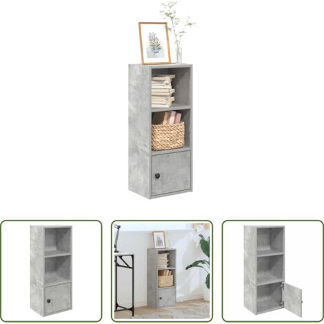 vidaXL Armadio per libri -  Libreria Grigio Cemento 31x24x77 cm in Legno Multistrato