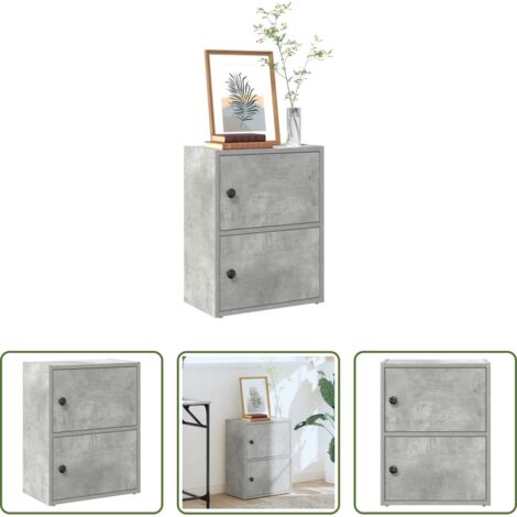 vidaXL Armadio per libri -  Libreria Grigio Cemento 40x24x52 cm in Legno Multistrato