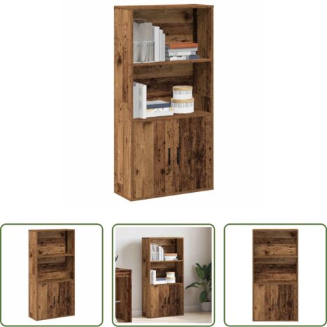 vidaXL Armadio per libri -  Libreria Legno Vecchio 60x24x120 cm in Legno Multistrato